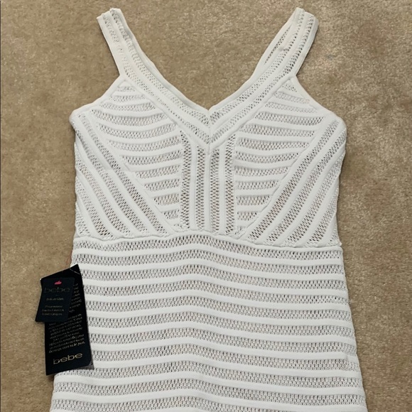 Bebe Maeve Mesh Stripe Midi Dress - Picture 2 of 11